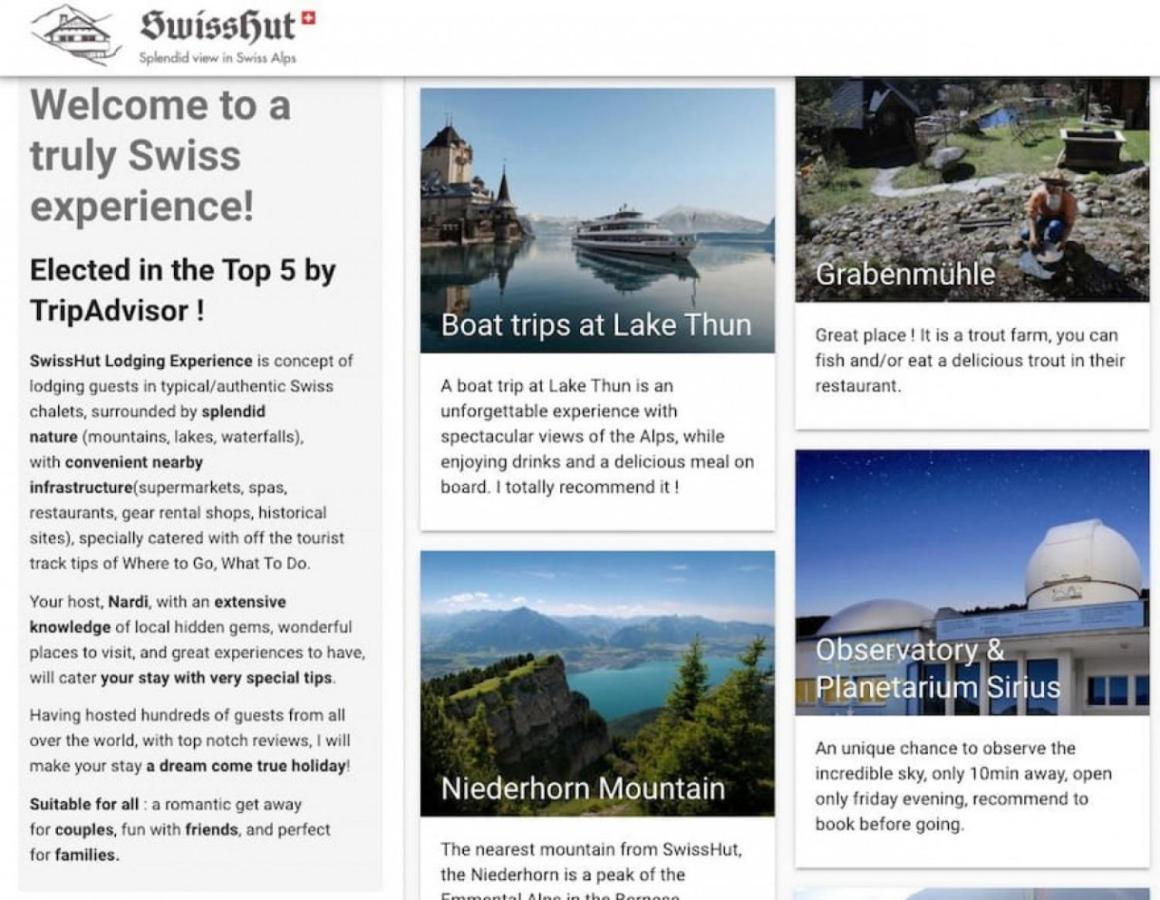 Swisshut Stunning Views Alps Lake - Chalet Erli Darligen Екстер'єр фото